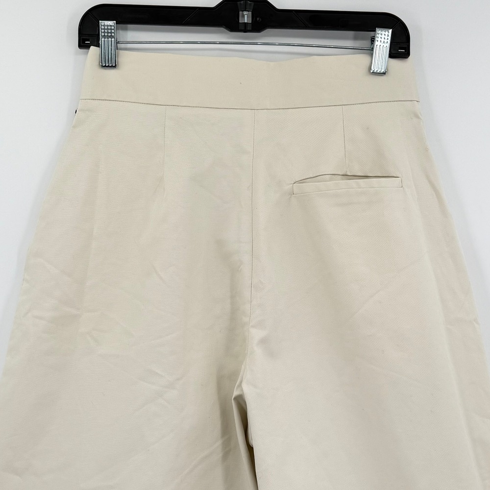 St Roche Cordell Pant Cream Ivory Pleated Wide Leg Culotte Cropped Pants Size 8 - Picture 4 of 8